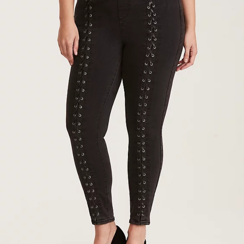 Torrid LACE UP JEGGINGS - GREY WASH